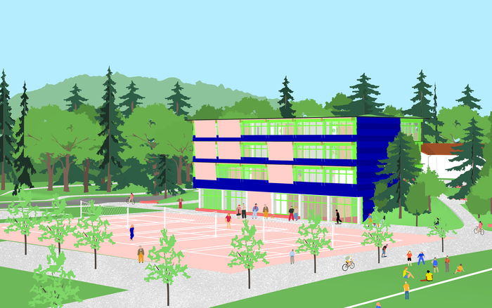 1. School in a park